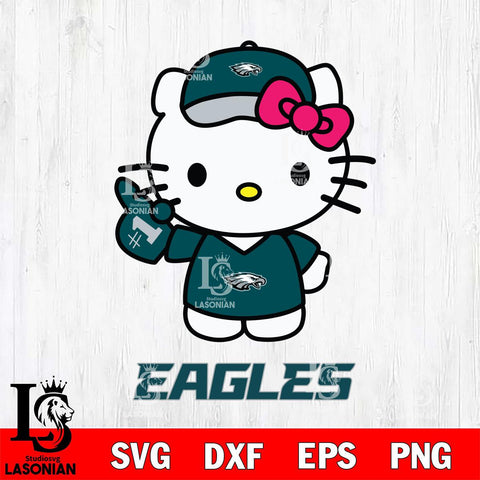 Philadelphia Eagles Hello Kitty Best Fan Svg Eps Dxf Png File, Digital Download, Instant Download