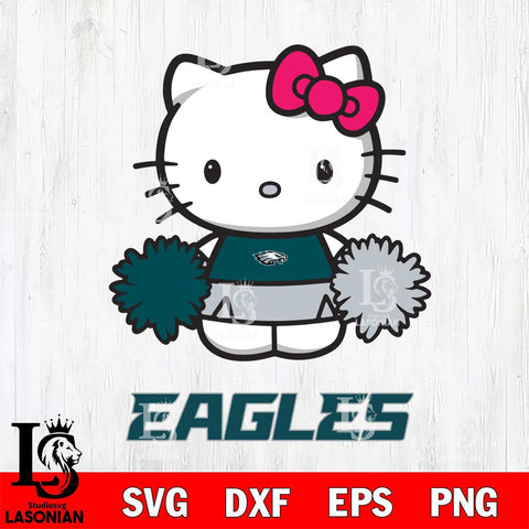 Philadelphia Eagles Hello Kitty Cheerleader 2 Svg Eps Dxf Png File, Digital Download, Instant Download