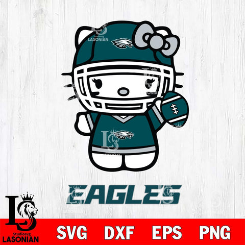 Philadelphia Eagles Hello Kitty Nfl 1 Svg Eps Dxf Png File, Digital Download, Instant Download