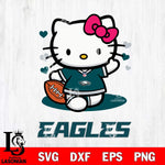 Philadelphia Eagles Hello Kitty Nfl 3 Svg Eps Dxf Png File, Digital Download, Instant Download