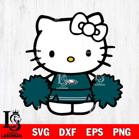 Philadelphia Eagles Hello Kitty sport 3 Svg Eps Dxf Png File, Digital Download, Instant Download