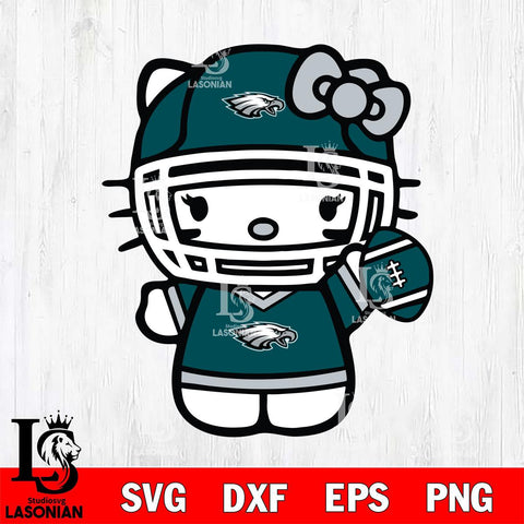 Philadelphia Eagles Hello Kitty sport 6 Svg Eps Dxf Png File, Digital Download, Instant Download