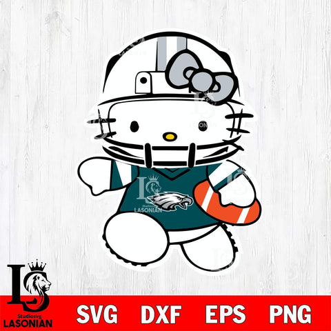 Philadelphia Eagles Hello Kitty sport 8 Svg Eps Dxf Png File, Digital Download, Instant Download