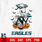 Philadelphia Eagles Jack Skellington 2 halloween Svg Eps Dxf Png File, Digital Download, Instant Download