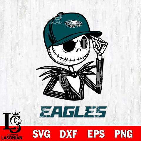 Philadelphia Eagles Jack Skellington 3 Halloween Svg Eps Dxf Png File, Digital Download, Instant Download