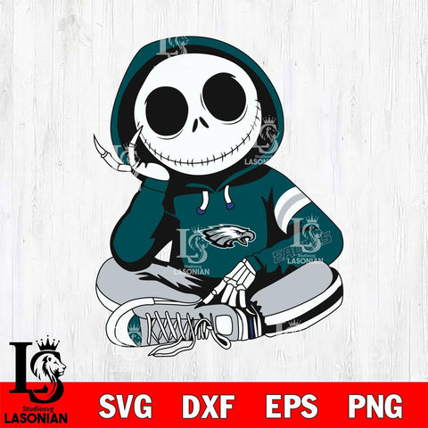 Philadelphia Eagles Jack Skellington halloween Svg Eps Dxf Png File, Digital Download, Instant Download