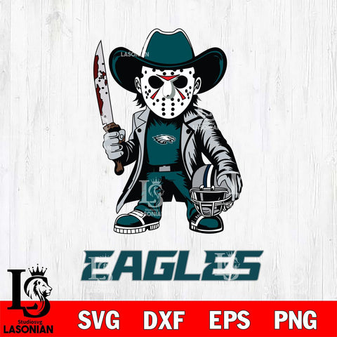 Philadelphia Eagles Jason Voorhees 3 Svg Eps Dxf Png File, Digital Download