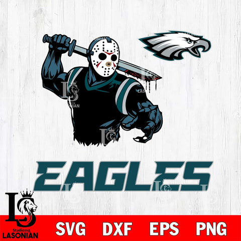 Philadelphia Eagles Jason Voorhees 5 Svg Eps Dxf Png File, Digital Download