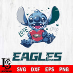 Philadelphia Eagles Love Stitch, Svg Eps Dxf Png File, Digital Download