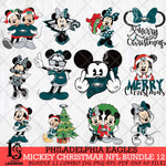 Philadelphia Eagles MICKEY CHRISTMAS NFL Bundle 12 Svg Eps Dxf Png File, Digital Download, Instant Download