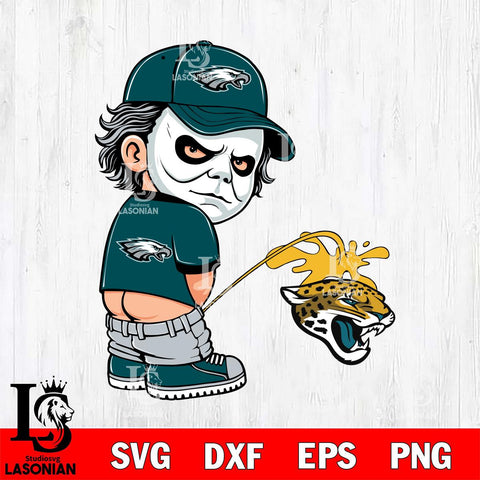 Philadelphia Eagles Michael Myers Piss On Washington Commanders Svg Eps Dxf Png File, Digital Download, Instant Download