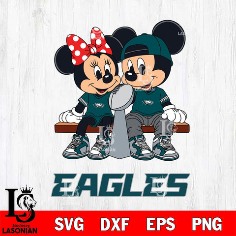 Philadelphia Eagles Mickey And Minnie Football Champions Svg Eps Dxf Png File, NFL svg , Digital Download , Instant Download, Cricut File