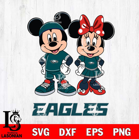 Philadelphia Eagles Mickey And Minnie Rugby Svg Eps Dxf Png File, NFL svg , Digital Download , Instant Download, Cricut File