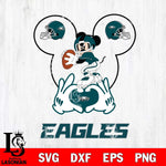 Philadelphia Eagles Mickey Heart Rugby Svg Eps Dxf Png File, Digital Download ,Instant Download, Cricut File