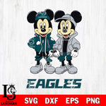 Philadelphia Eagles Mickey Minnie Mouse Football Svg Eps Dxf Png File, Bundle NFl svg , File Cut , Digital Download , Instant Download, Laser Cut Svg Files