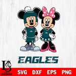 Philadelphia Eagles Mickey Minnie Mouse Pink Svg Eps Dxf Png File, Bundle NFl svg , File Cut , Digital Download , Instant Download, Laser Cut Svg Files