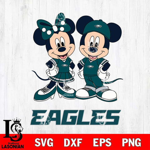 Philadelphia Eagles Mickey Minnie Mouse rugby ball Svg Eps Dxf Png File, Bundle NFl svg , File Cut , Digital Download , Instant Download, Laser Cut Svg Files