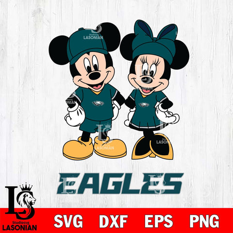 Philadelphia Eagles Mickey Minnie Rugby Svg Eps Dxf Png File, Bundle NFl svg , File Cut , Digital Download , Instant Download, Laser Cut Svg Files