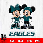 Philadelphia Eagles Mickey Minnie Rugby ball Svg Eps Dxf Png File, Bundle NFl svg , File Cut , Digital Download , Instant Download, Laser Cut Svg Files