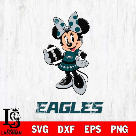 Philadelphia Eagles Minnie Mouse, Svg Eps Dxf Png File, Digital Download