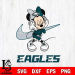 Philadelphia Eagles Minnie Mouse Dancing NIKE, Svg Eps Dxf Png File, Digital Download