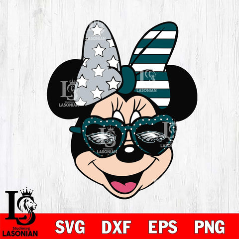 Philadelphia Eagles Minnie Mouse Love Svg Eps Dxf Png File, Digital Download, Instant Download