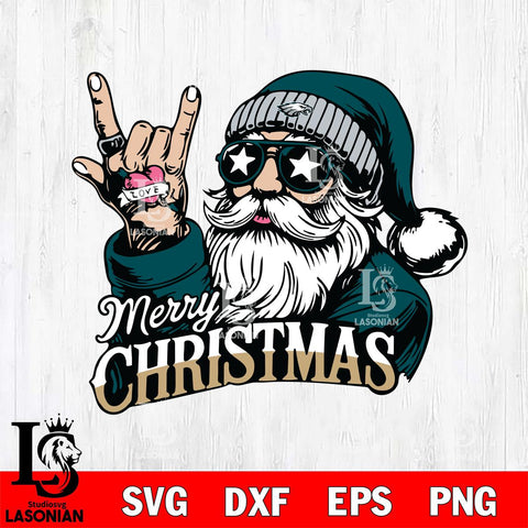 Philadelphia Eagles Rock Santa Claus Football Svg Eps Dxf Png File,NFL Svg Files,Digital Download,Sublimation,Instant Download