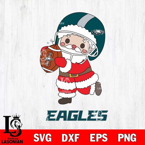 Philadelphia Eagles Santa Claus Cute Svg Eps Dxf Png File,NFL Svg Files,Digital Download,Sublimation,Instant Download