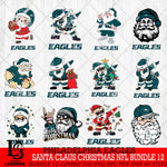 Philadelphia Eagles Satan Claus Christmas NFL Bundle 12 Svg Eps Dxf Png File,NFL Svg Files,Digital Download,Sublimation,Instant Download