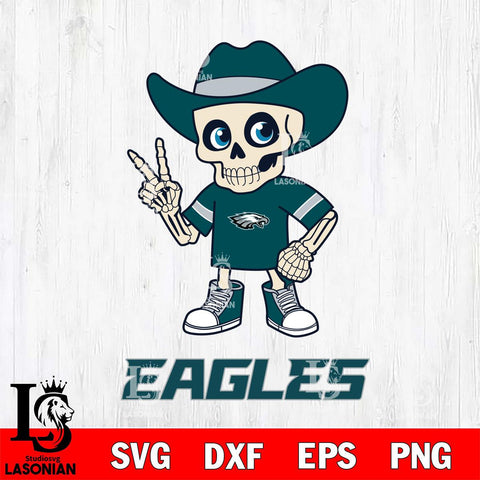 Philadelphia Eagles Skeleton Football 2 Svg Eps Dxf Png File, Digital Download