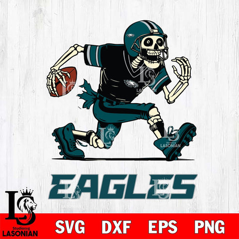 Philadelphia Eagles Skeleton Football Svg Eps Dxf Png File, Digital Download