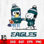 Philadelphia Eagles Snoopy & Bluey Football Svg Eps Dxf Png File,NFL Svg Files,Christmas svg ,Digital Download ,Instant Download