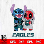 Philadelphia Eagles Stitch And Deadpool Cute Svg Eps Dxf Png File, Digital Download, Instant Download