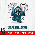 Philadelphia Eagles Stitch Ghost Face Halloween 2 Svg Eps Dxf Png File, Digital Download, Instant Download