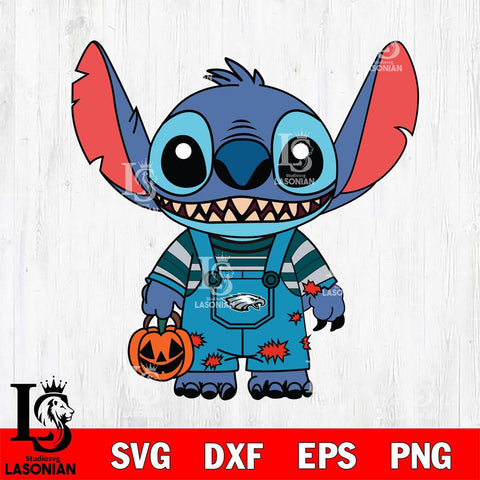 Philadelphia Eagles Stitch Horror Football Halloween Svg Eps Dxf Png File, NFL svg, Digital Download, Instant Download