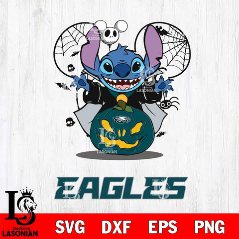 Philadelphia Eagles Stitch Horror Halloween Svg Eps Dxf Png File, Digital Download, Instant Download