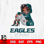 Philadelphia Eagles #1 beauty Black Fan Girl Svg Eps Dxf Png File, Digital Download, Instant Download