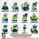 Philadelphia Eagles  Grinch NFL Bundle 12 SVG Eps Dxf Png File, Digital Download, Instant Download