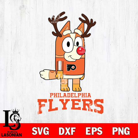 Philadelphia Flyers Bluey Chilli Christmas Deer Svg Eps Dxf Png File, Digital Download