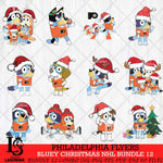 Philadelphia Flyers Bluey Christmas NHL Bundle 12 Svg Eps Dxf Png File, Digital Download, Instant Download