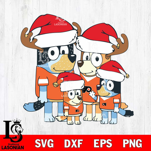 Philadelphia Flyers Bluey Santa Family Svg Eps Dxf Png File, Digital Download, Instant Download