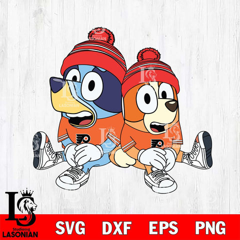 Philadelphia Flyers Bluey & Bingo Christmas Svg Eps Dxf Png File, Digital Download, Instant Download