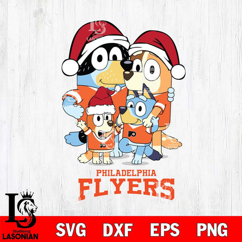 Philadelphia Flyers Christmas Bluey Family Sport Svg, Christmas Svg , NHL svg , Digital Download, dxf eps png pdf file