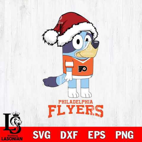 Philadelphia Flyers Christmas Bluey Hat Svg, Christmas Svg , NHL svg , Digital Download, dxf eps png pdf file