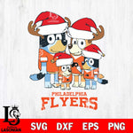 Philadelphia Flyers Christmas Bluey Santa Family Svg, Christmas Svg , NHL svg , Digital Download, dxf eps png pdf file