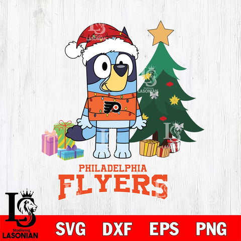 Philadelphia Flyers Christmas Bluey Tree Sport Svg, Christmas Svg , NHL svg , Digital Download, dxf eps png pdf file