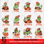 Philadelphia Flyers Grinch Christmas NHL Bundle 12 Cut Files, Cricut,Christmas Svg Dxf Eps Png file , Digital Download