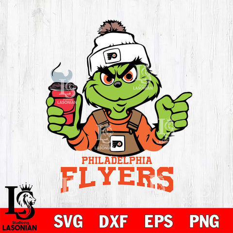 Philadelphia Flyers Grinch with coffee Svg Eps Dxf Png File, Digital Download, Instant Download