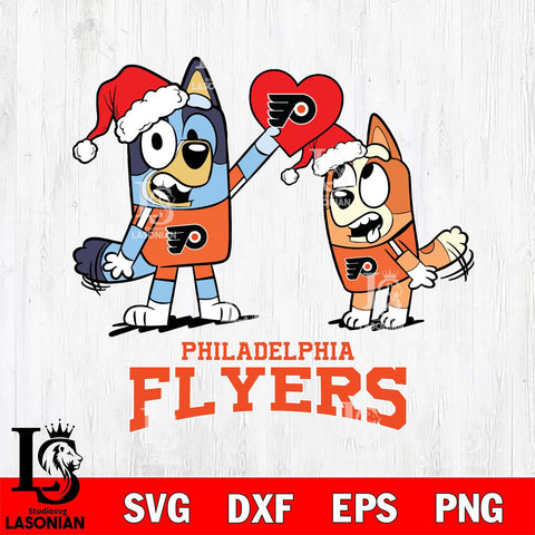 Philadelphia Flyers Love Bluey Christmas Svg Eps Dxf Png File, Digital Download