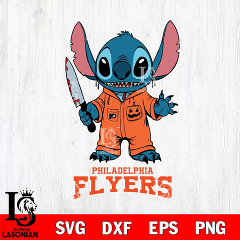 Philadelphia Flyers Stitch Horror 2 Svg Eps Dxf Png File, NHL svg, Digital Download, Instant Download